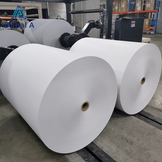 Large rolls of thermal paper for thermal paper production