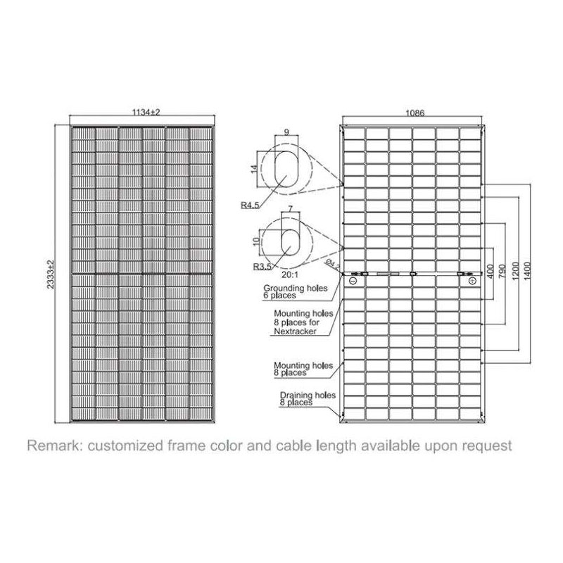 JA P-type double-sided 580W solar panel