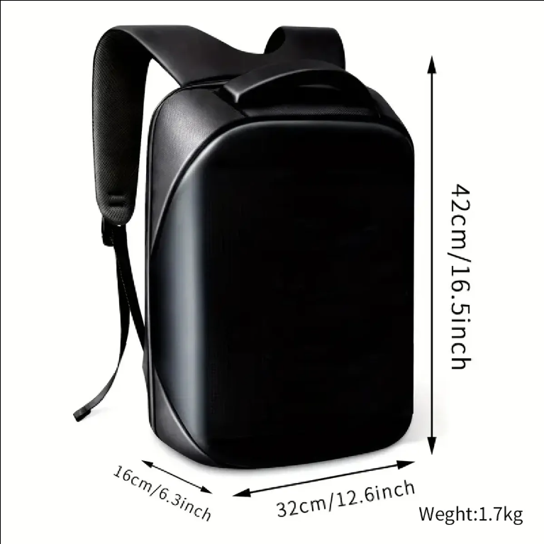 Customized DIY dynamic display human walking advertising waterproof backpack LED full color screen smart backpack
