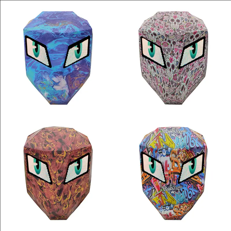  DIY Pattern Case Helmet Iron Man Motorcycle Rider Backpack with LED Waterproof Leather Belt Bag