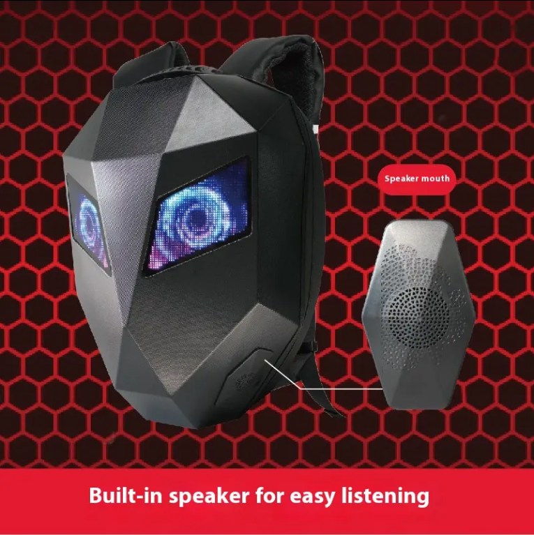 Cross Border LED Audio Bike Smart Backpack with Glowing Eyes Cool Motorcycle Helmet Source Manufacturer Products