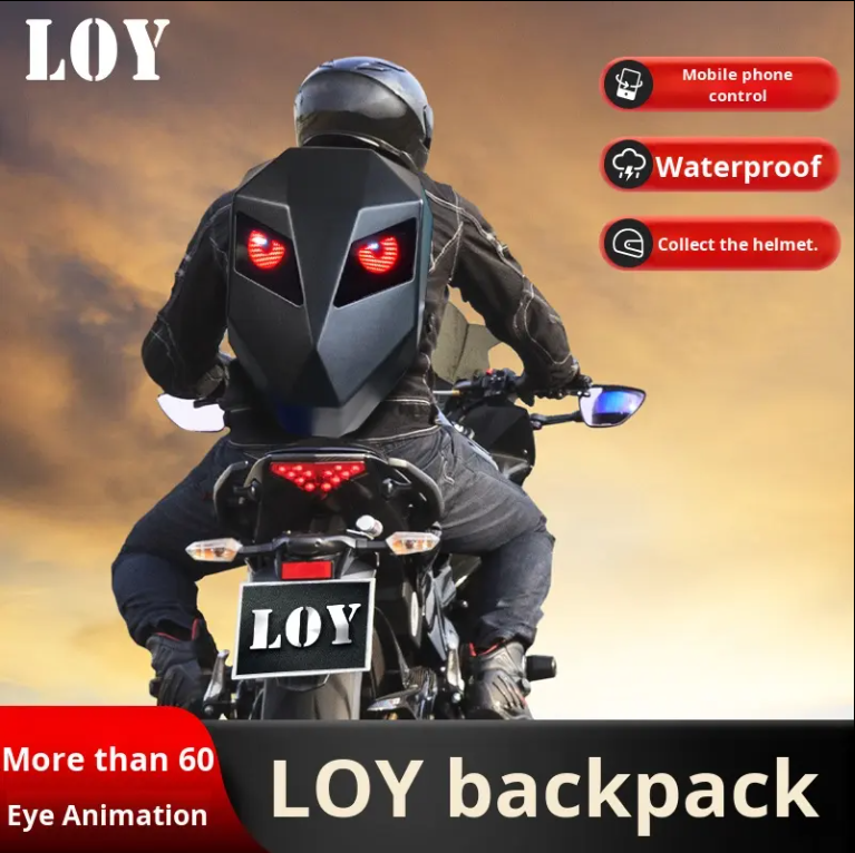 Sharingan Luminous Eye LED Backpack Iron Man Riding LED Rider Motorcycle Bag & Helmet Lighting System