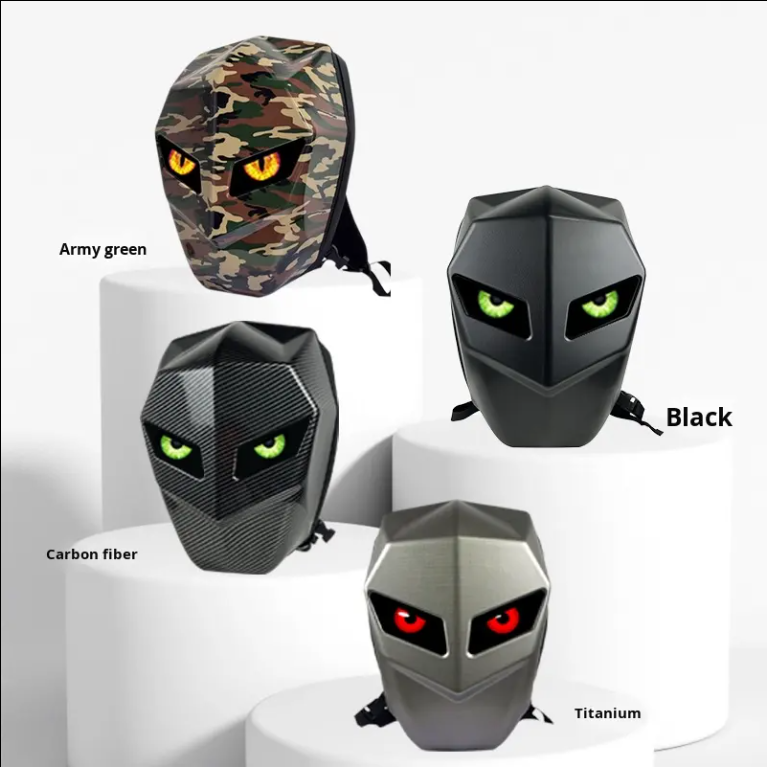 Rider Male and Female LED Backpack Luminous Sharing Eyes Full Helmet Bag Motorcycle Riding Bluetooth DIY Shoulder Strap
