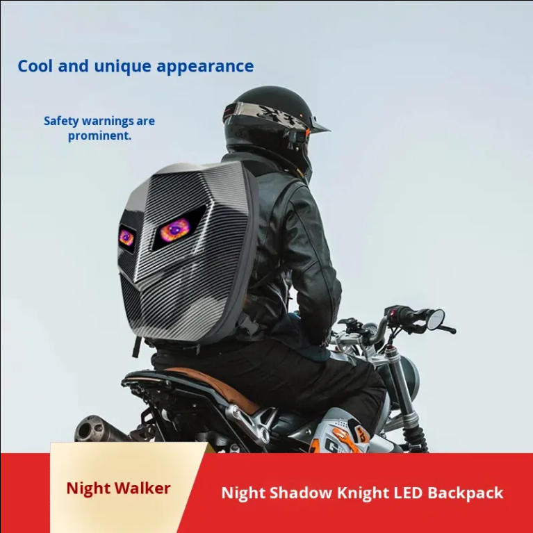 Rider Male and Female LED Backpack Luminous Sharing Eyes Full Helmet Bag Motorcycle Riding Bluetooth DIY Shoulder Strap
