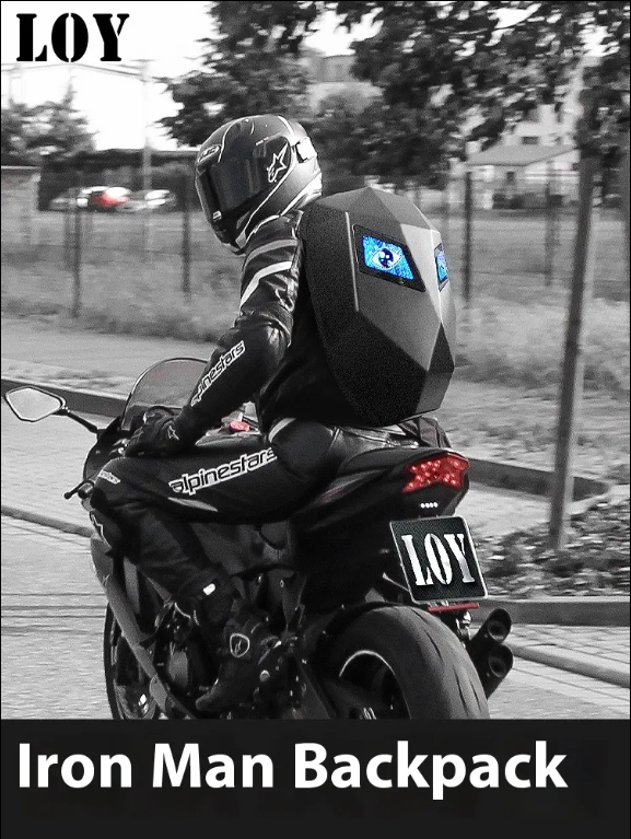  Iron Man Men's and Women's Motorcycle Backpacks Waterproof Luminous Helmet Bags Cycling Waist Bags