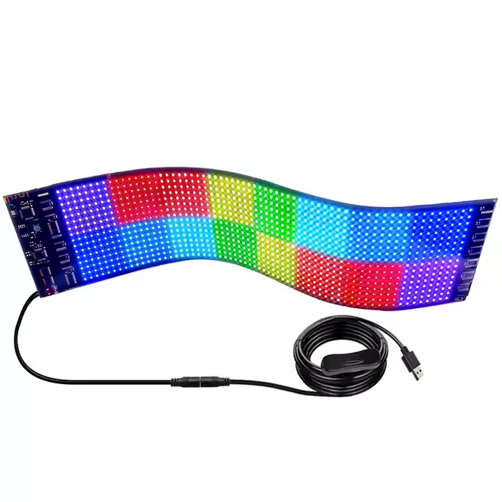Advertising scrolling programmable LED car signage waterproof material flexible LED display car shop bar application editorial signage