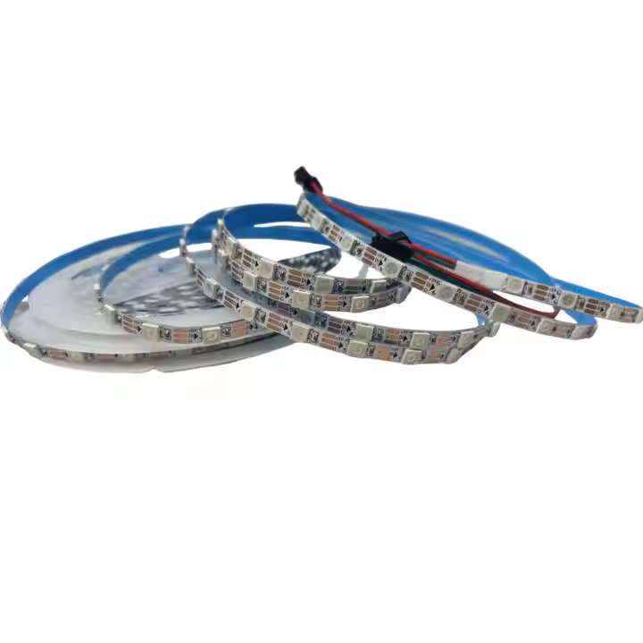 Symphony 5v ultra narrow light strip 5.5mm wide with WS2812B 5050 LEDs DC 5v input, cut from a copper body with 5m length