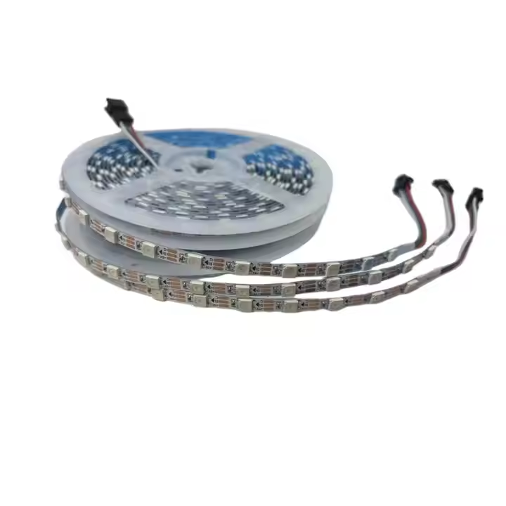 Symphony 5v ultra narrow light strip 5.5mm wide with WS2812B 5050 LEDs DC 5v input, cut from a copper body with 5m length