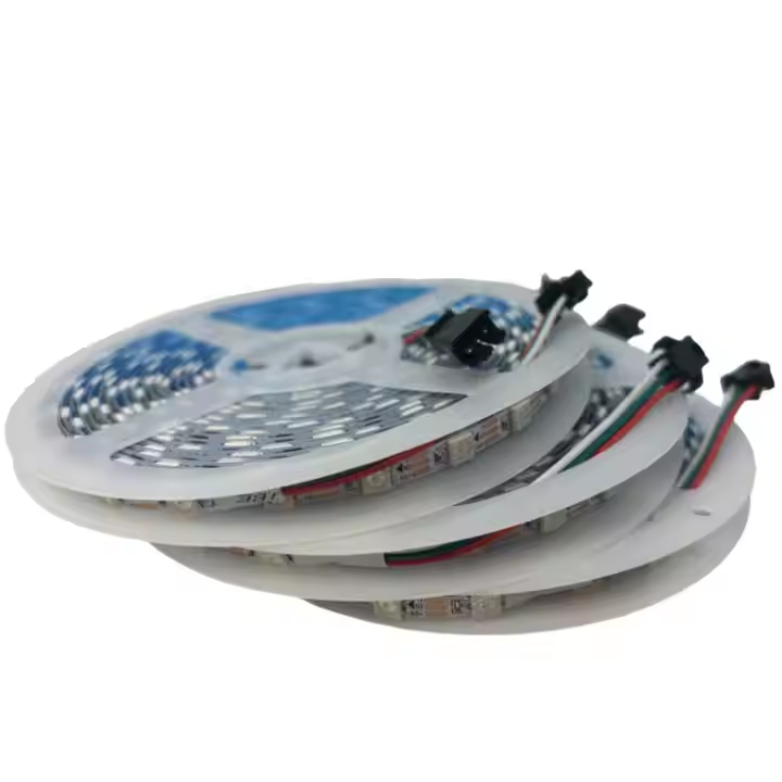 Symphony 5v ultra narrow light strip 5.5mm wide with WS2812B 5050 LEDs DC 5v input, cut from a copper body with 5m length