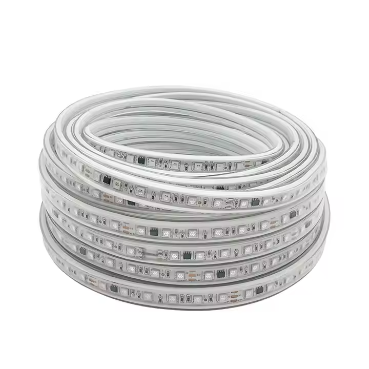 24v coated light strip 5050 colorful outdoor waterproof light emitting diode programmable seven-color running flow light 1m project