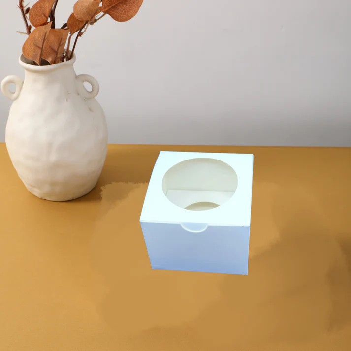 1 hole cupcake box with top window