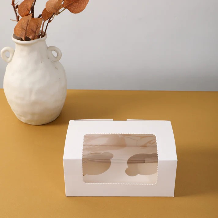 2 hole large window cupcake box
