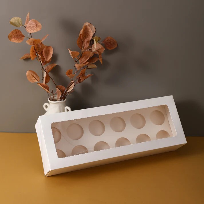 12 hole long cupcake box