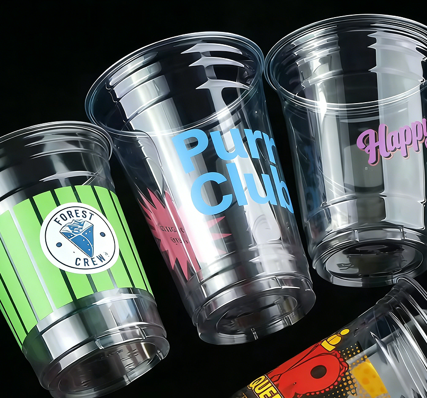 Transparent plastic cup
