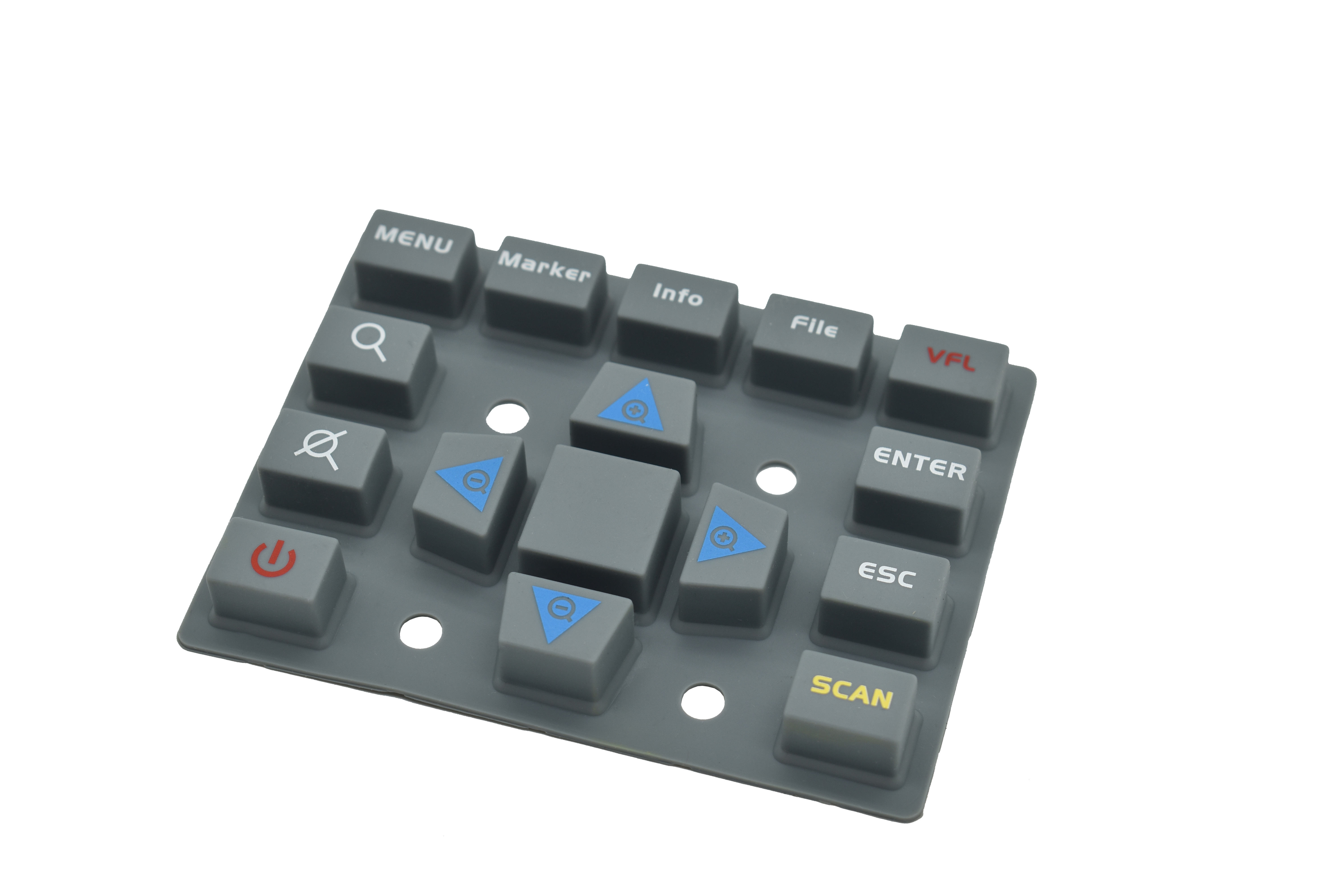 Customized oil resistant silicone button screen printing silicone button rubber keyboard, suitable for electronic device OEM