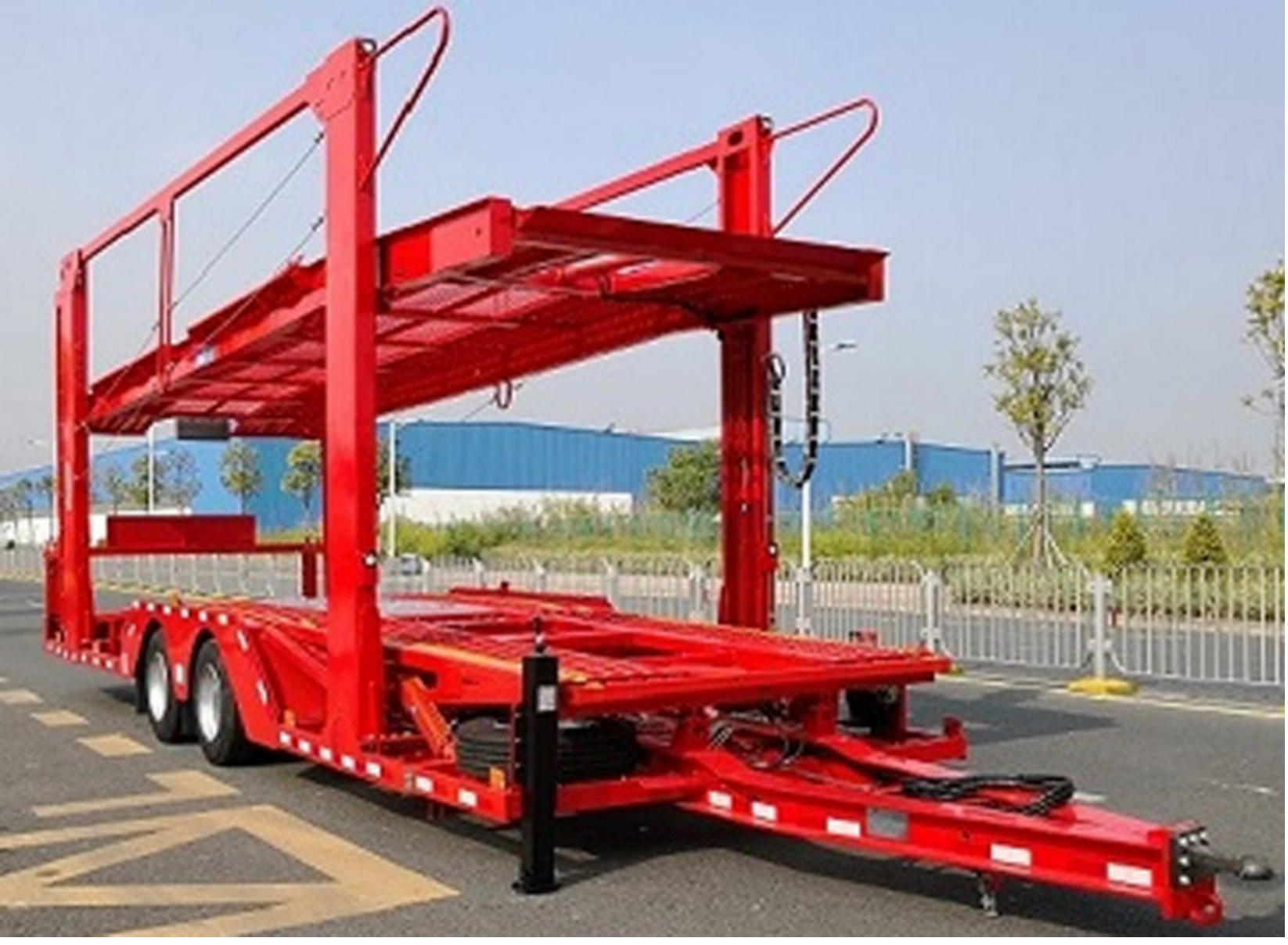 Cimc Huajun 12-meter mid-axle vehicle transport semi-trailer