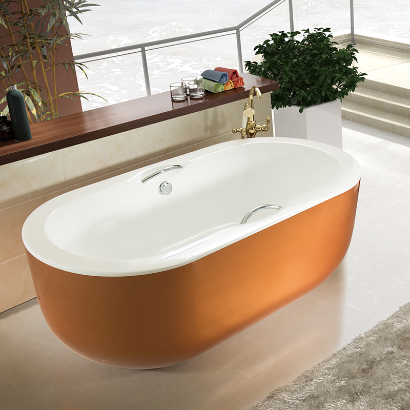 Modern Acrylic  Bathtub with Seamless for Soaking Freestanding Installation for Home Hotel Bathroom