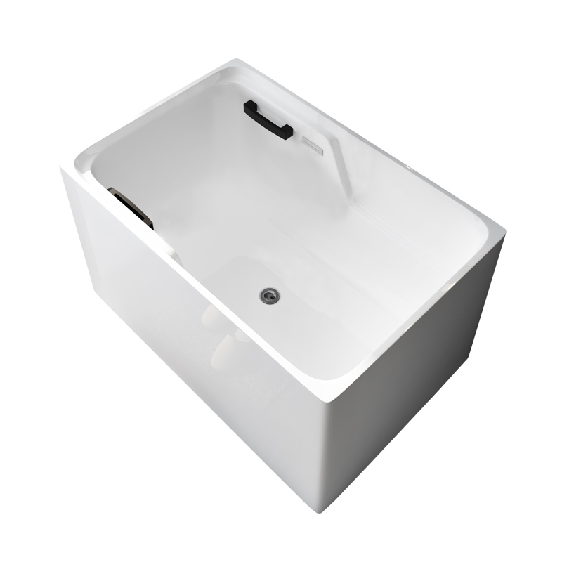 Modern Factory Direct Freestanding  Rectangle Acrylic Bathtub High Value Classic Design Drainer for Apartment Bathrooms