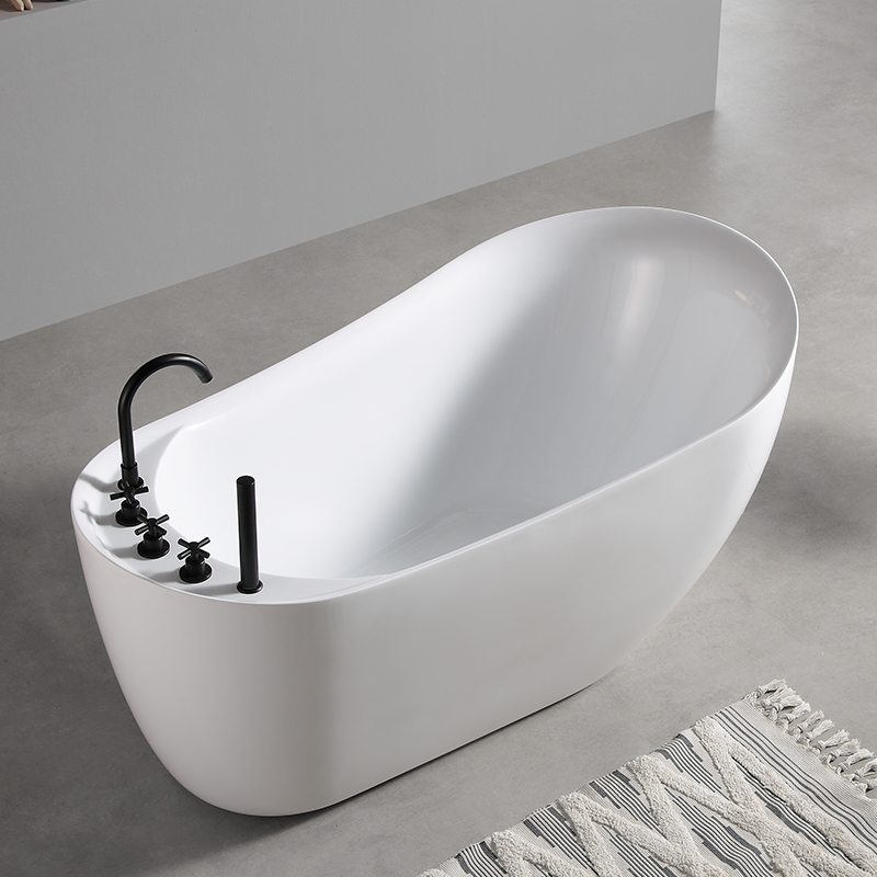 Promotion Competitive Price Direct Free Stand Tap Egg Shape Oval  Acrylic Bathtub Shape Tub For Sale
