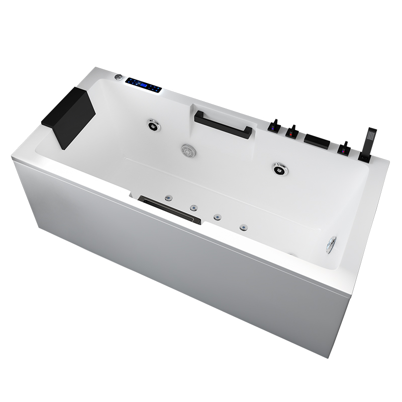 Luxury Modern Simple Soaking Acrylic Free-Standing Rectangular Adult White Bathroom Bathtub