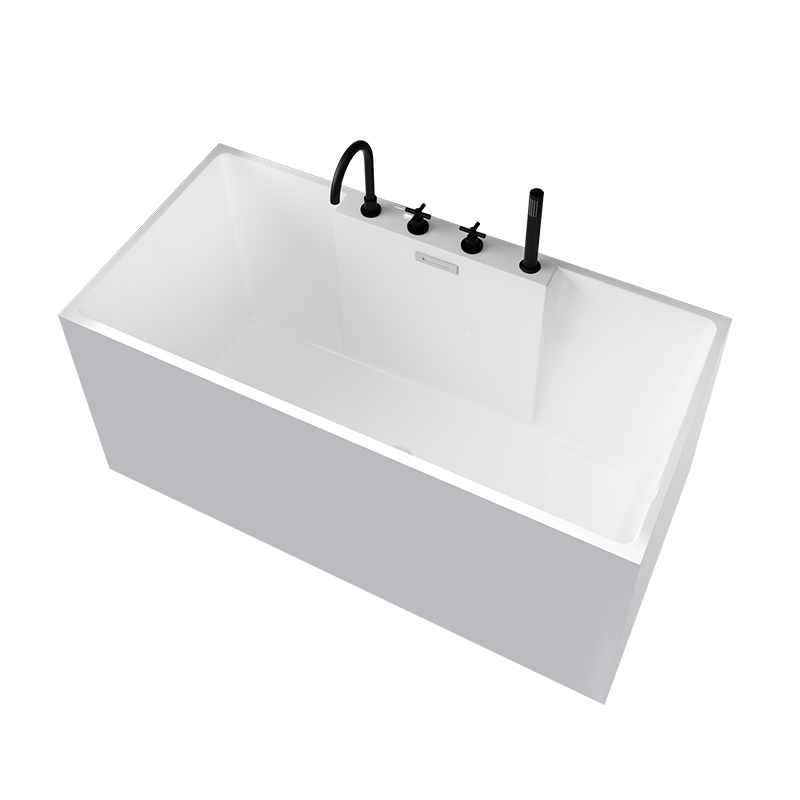 Modern Bathroom  Bath Tub Free Standing Acrylic  Bathtub With Shower Faucet White