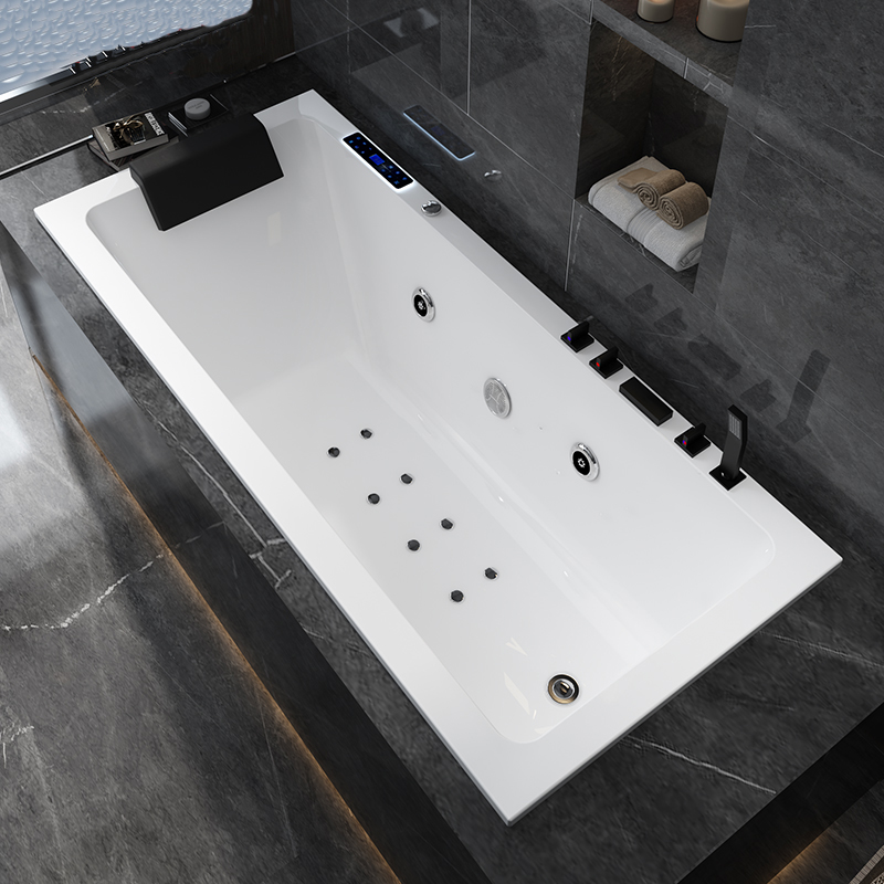 Modern Traditional Edge Drop-In Bathtub with Powerful Massage Jets Spacious Soaking for Hotel Spa