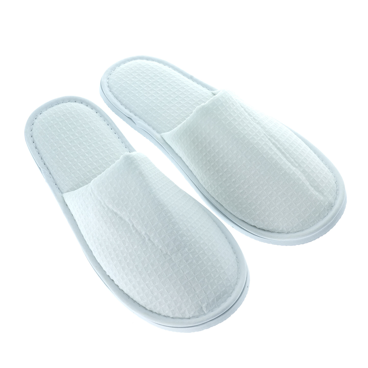 Waffle-Knit Cotton Slippers