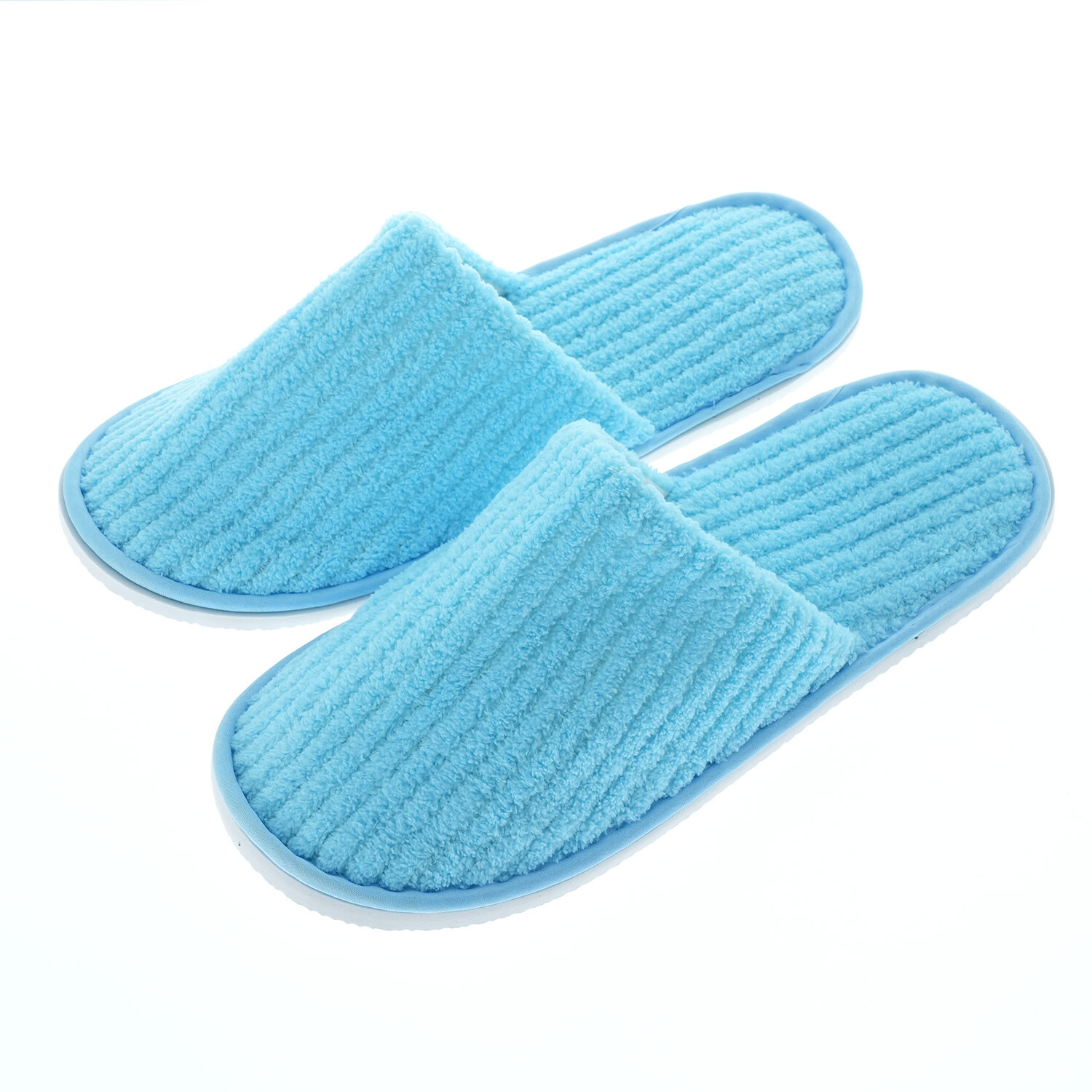 Ribbed Coral Velet Slippers