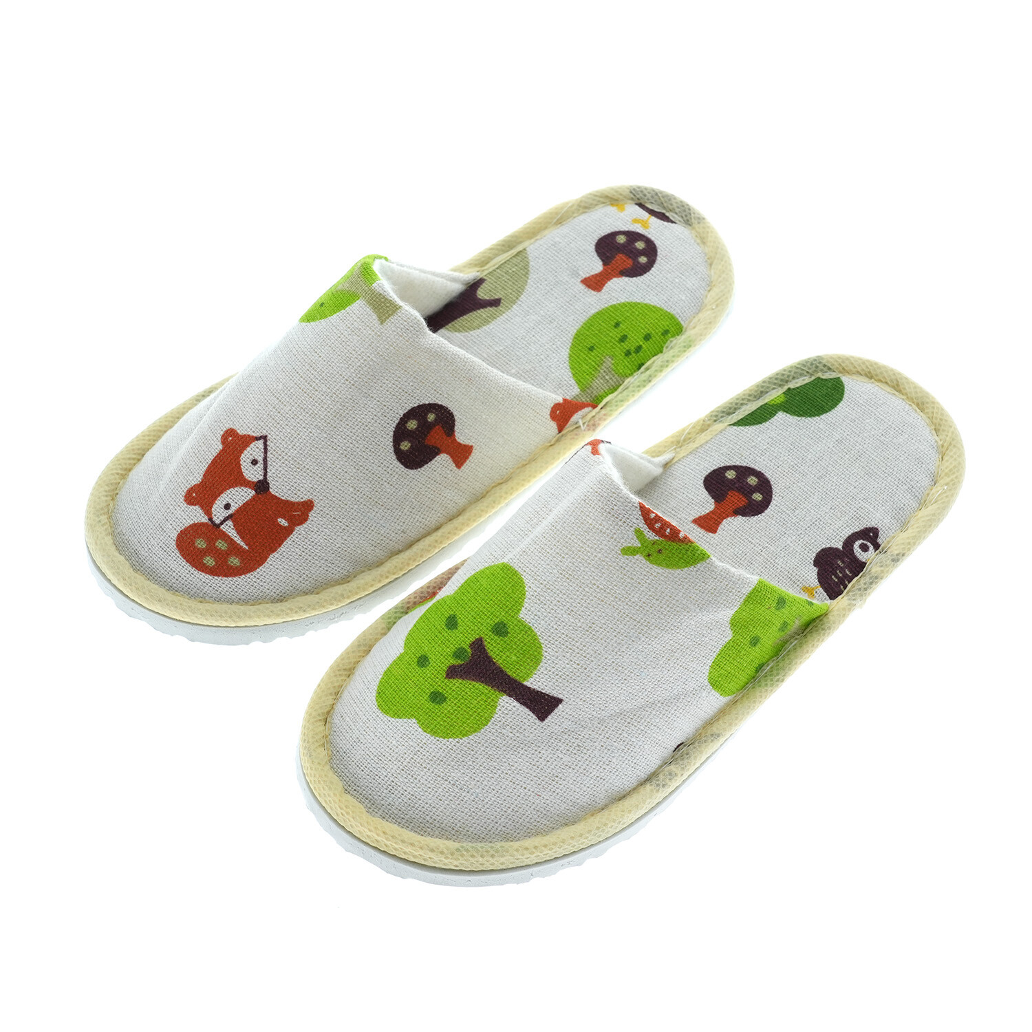 Children's Printed Pattern Fabric Slippers
