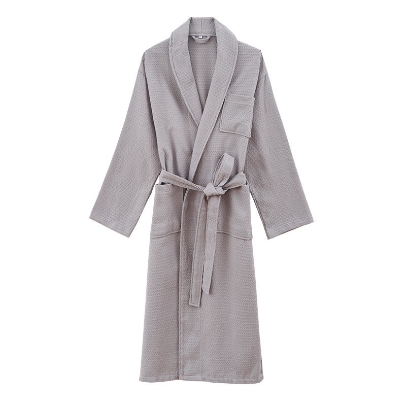 Cotton Waffle Fabric Bathrobe