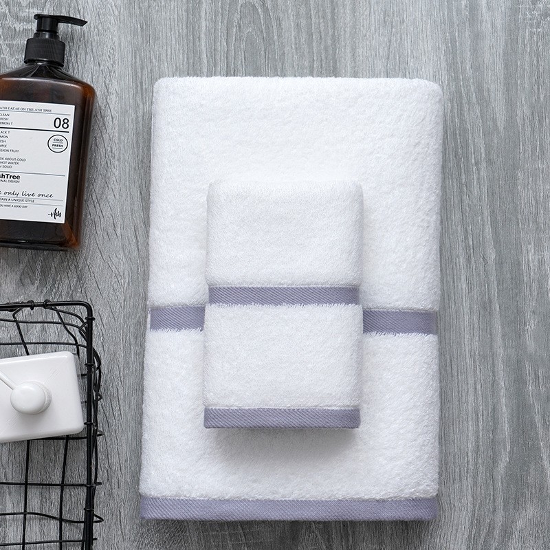 Cotton Platinum Stripe Towel