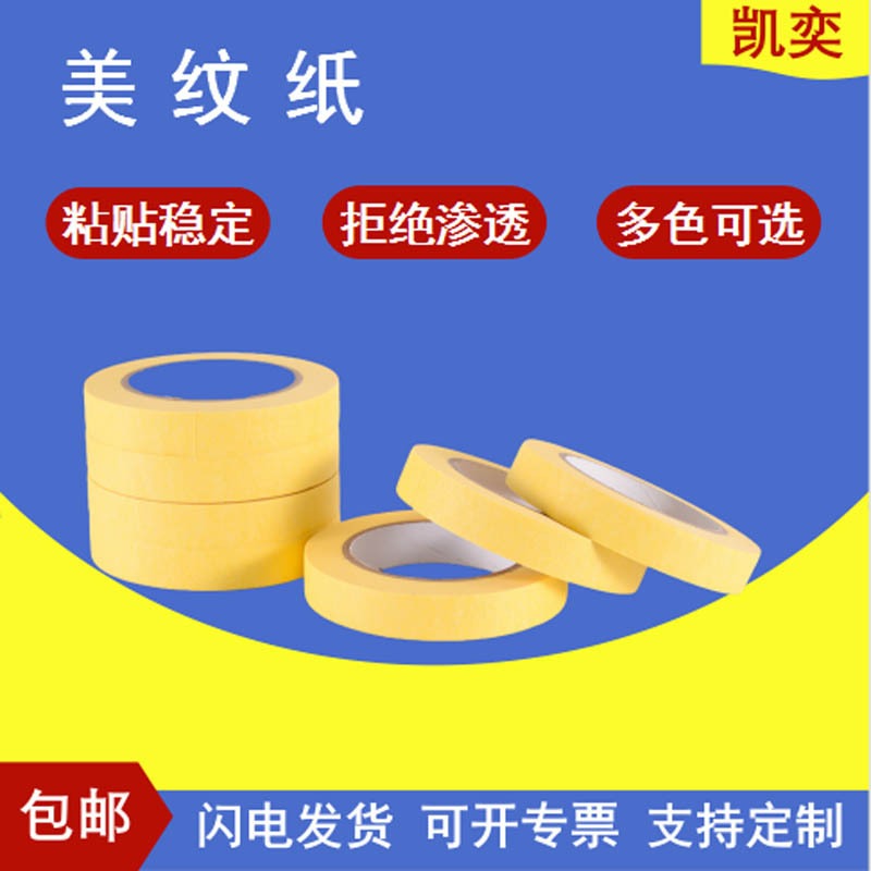 Masked paper tape for spray painting and masking. Hand torn masking tape can be used for writing without leaving residue. Painted decorative masking paper