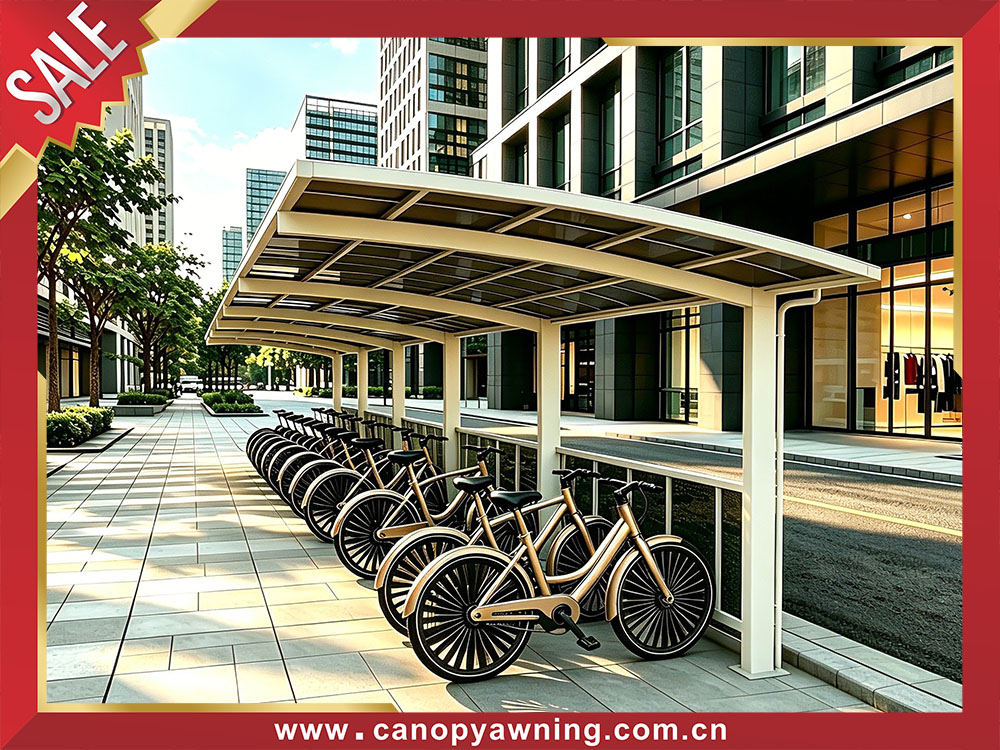 Aluminum polycarbonate outdoor public parking motorcycle bicycle bike shelter canopy awning 