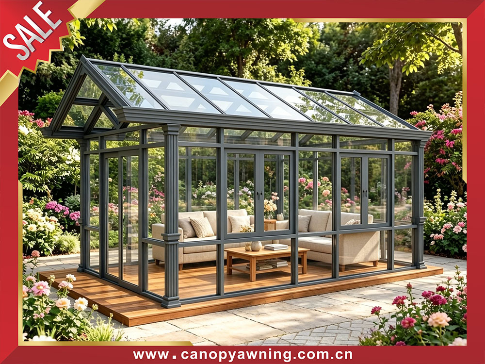 high quality outdoor backyard aluminium glass sunroom sunhouse enclouse shed cabin