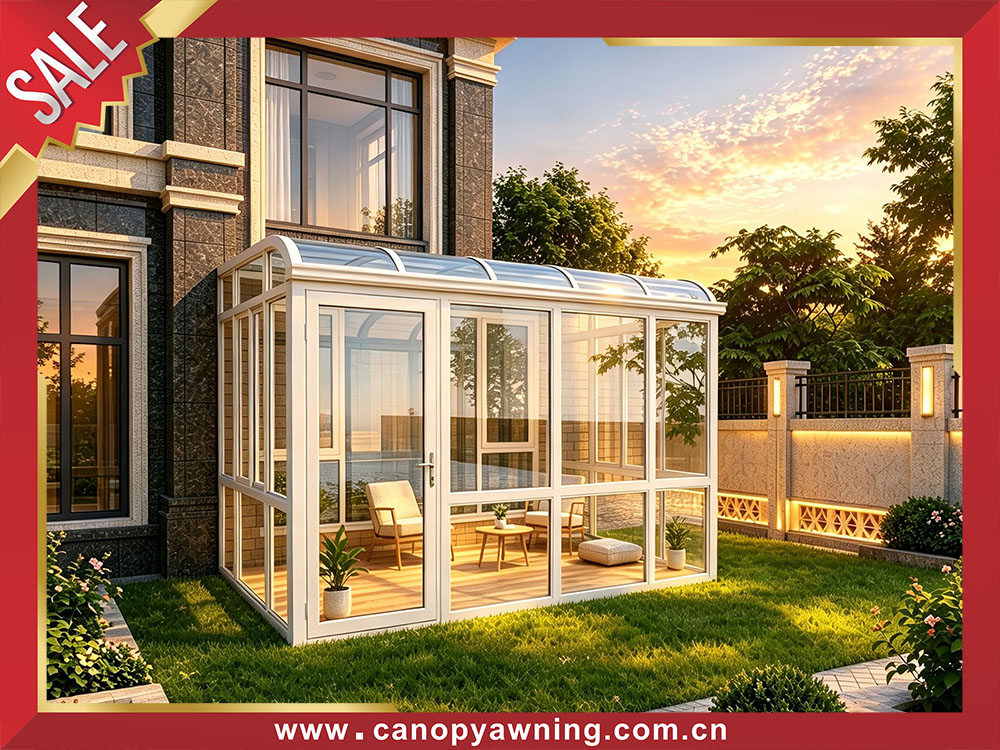 Outdoor villa backyard aluminium glass sunroom sunhouse shed cabin enclousure 