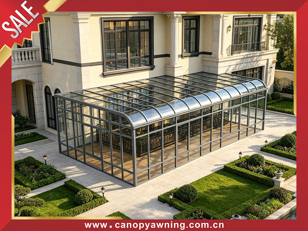 Outdoor villa backyard aluminium glass sunroom sunhouse shed cabin enclousure