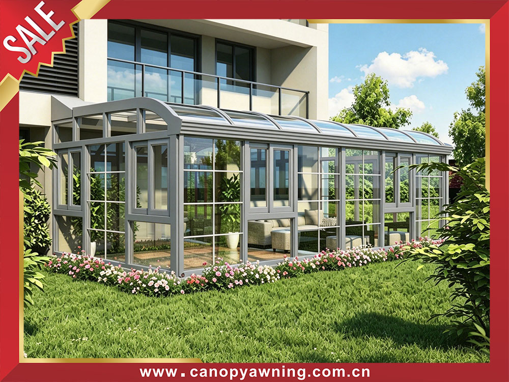 Outdoor villa backyard aluminium glass sunroom sunhouse shed cabin enclousure