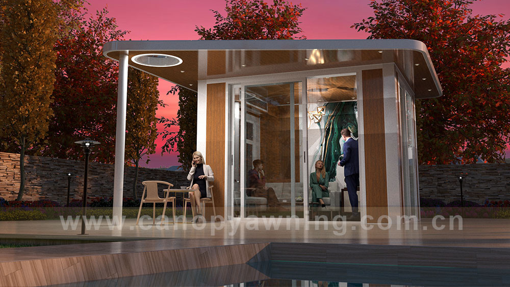 modern backyard aluminum gazebo pavilion shelter Modern outdoor backyard aluminum pavilion gazebo enclosure cabin shed tiny house shelter for sale