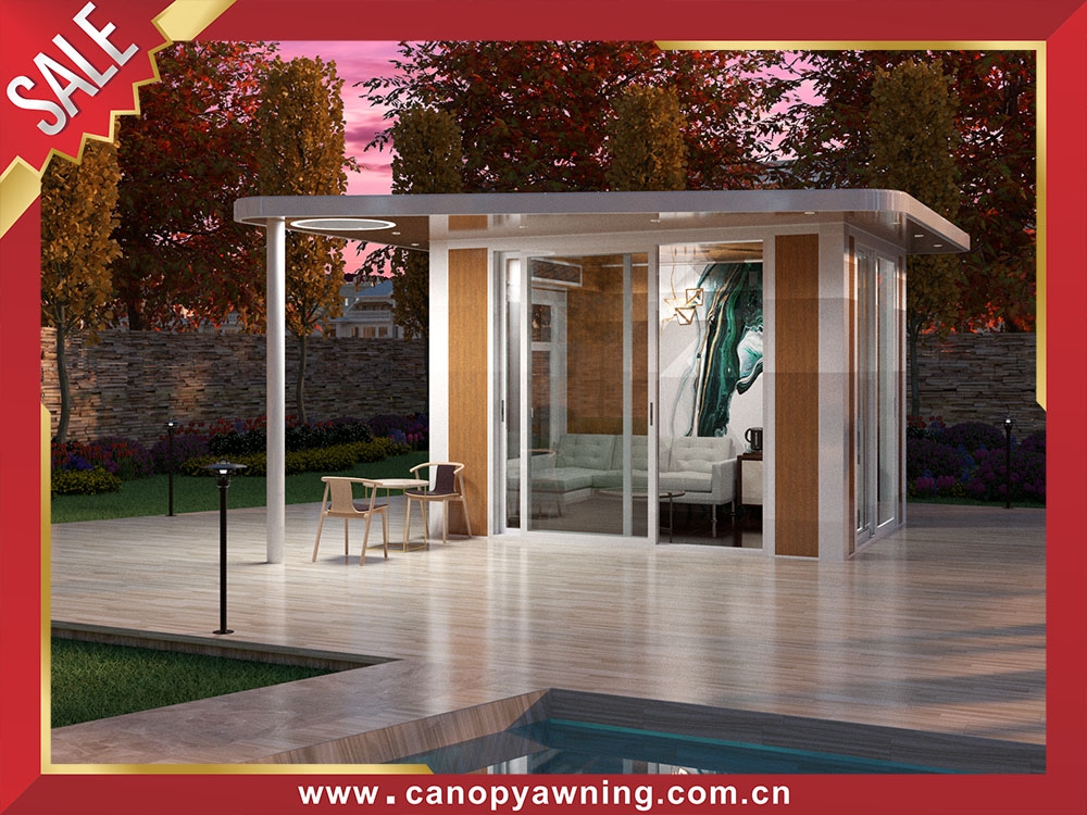 New style outdoor backyard modern aluminum enclosure cabin shed tiny house shelter gazebo pavilion