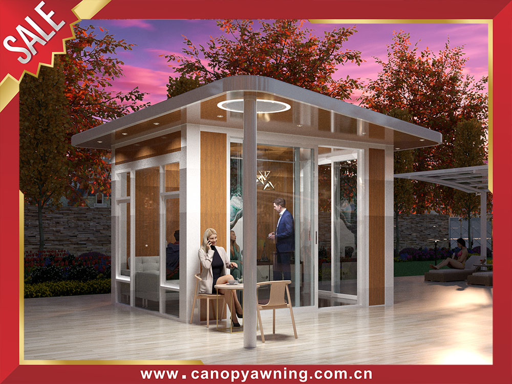 New style outdoor backyard modern aluminum enclosure cabin shed tiny house shelter gazebo pavilion