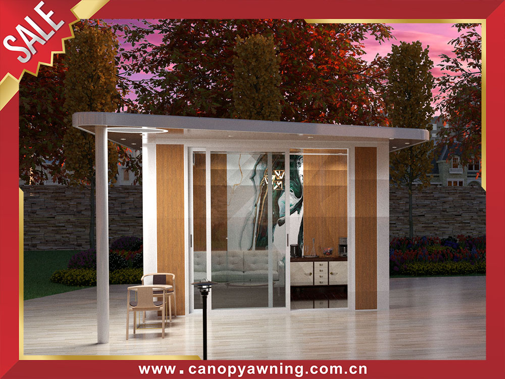 High quality outdoor backyard modern aluminum enclosure cabin kiosk shed tiny house shelter pavilion gazebo