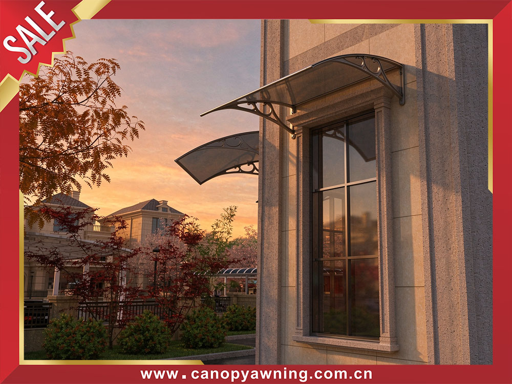 High-quality house window door awning canopy shelter with aluminum bracket support arm and polycarbonate sheet