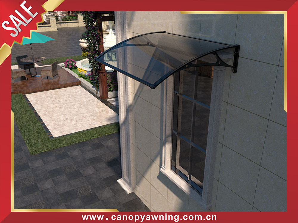 Window door Polycarbonate awning canopy shelter with aluminum bracket suppor arm