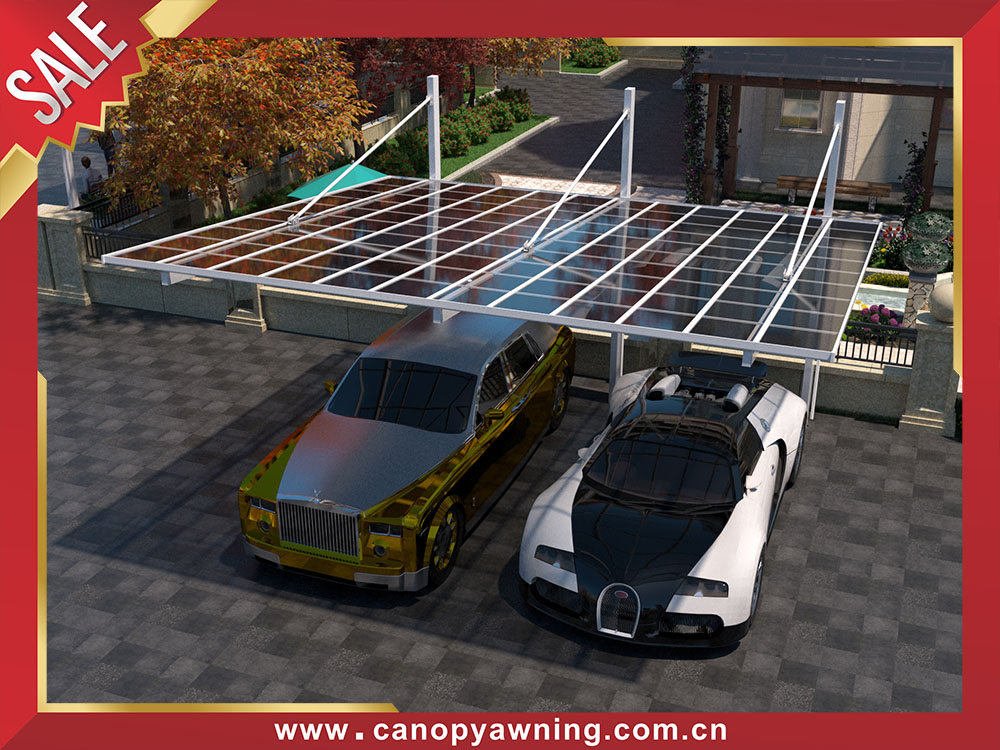 Outdoor backyard polycarbonate aluminum carport park double cars canopy shelter for sale