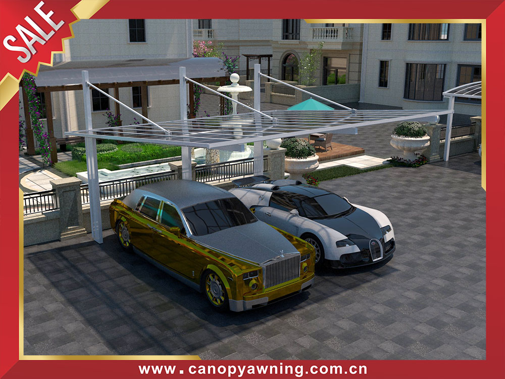 Outdoor backyard polycarbonate aluminum carport park double cars canopy shelter for sale