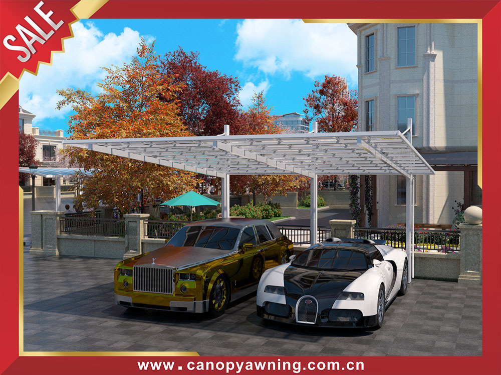 Outdoor backyard polycarbonate aluminum carport park double cars canopy shelter for sale