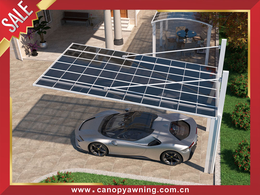 Outdoor backyard cantilevered brace hanging aluminum carport parking single car canopy shelter for sale