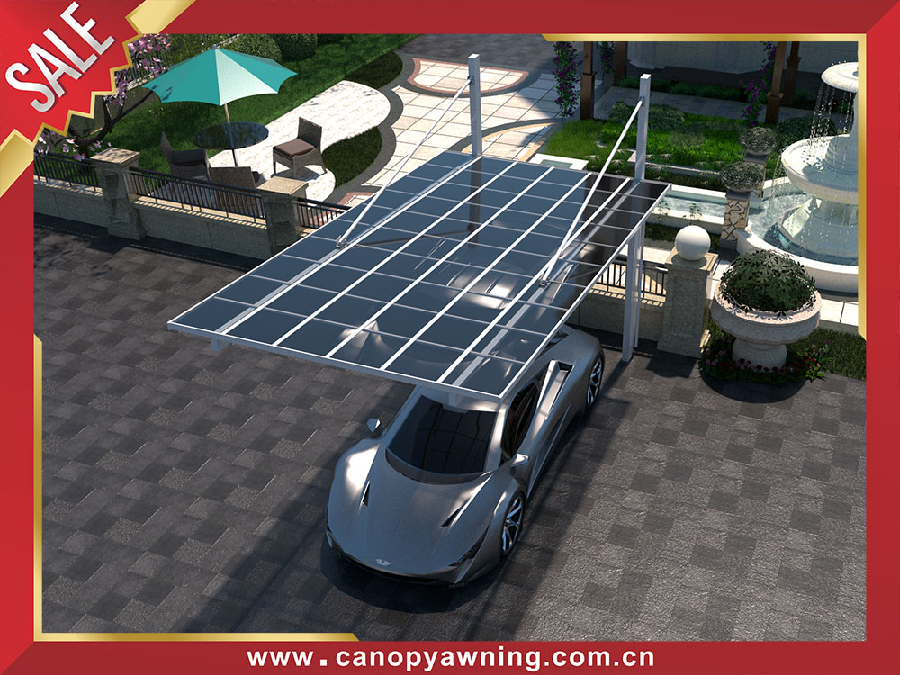 Outdoor backyard cantilevered brace hanging aluminum carport parking single car canopy shelter for sale