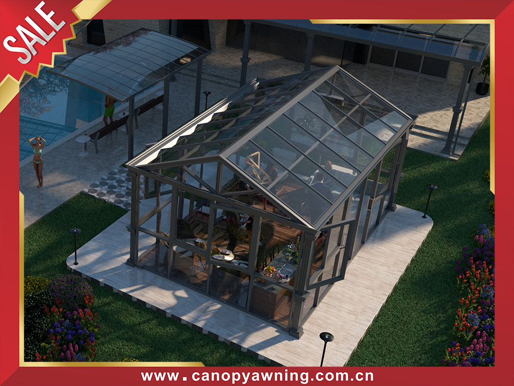 High quality outdoor backyard aluminum glass sunroom for sale