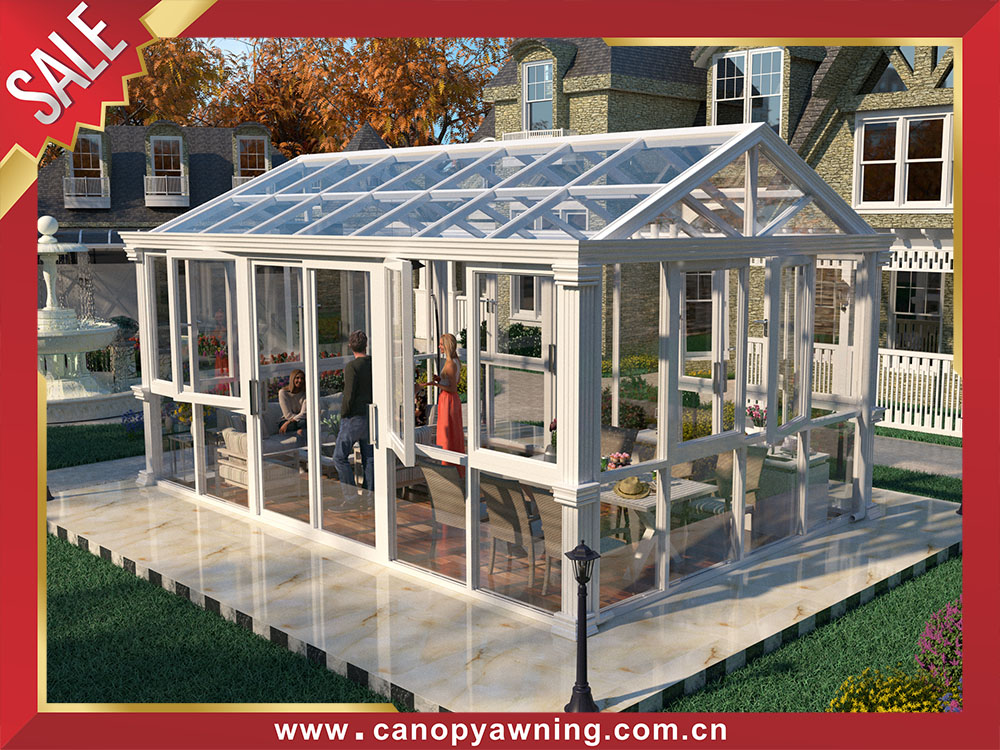 Outdoor backyard aluminum glass sunroom sun house enclousure for sale